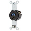 Hubbell Wiring Device-Kellems Locking Devices, Twist-Lock®, Industrial, Single Receptacle, 15A 250V, 2-Pole 3-Wire Grounding, L6-15R, Ring Terminal, Black HBL4560RT